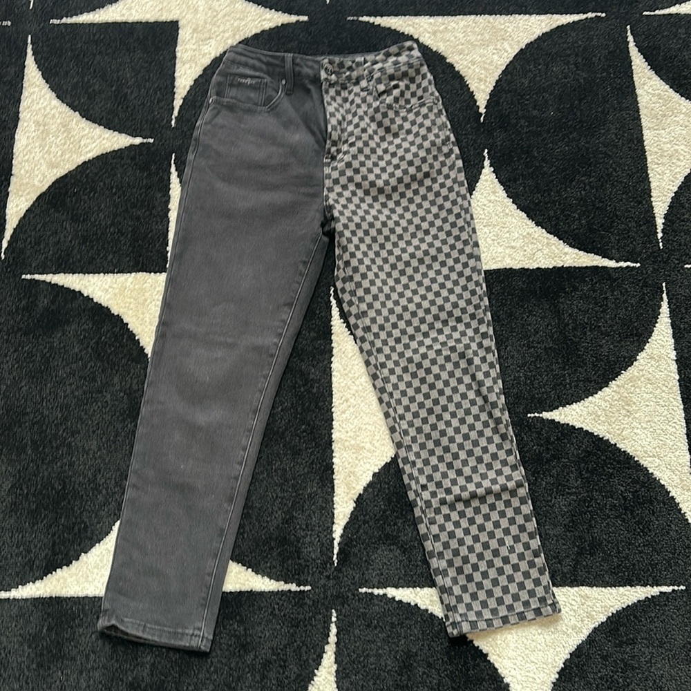 Insane Gene Checkered split leg jean